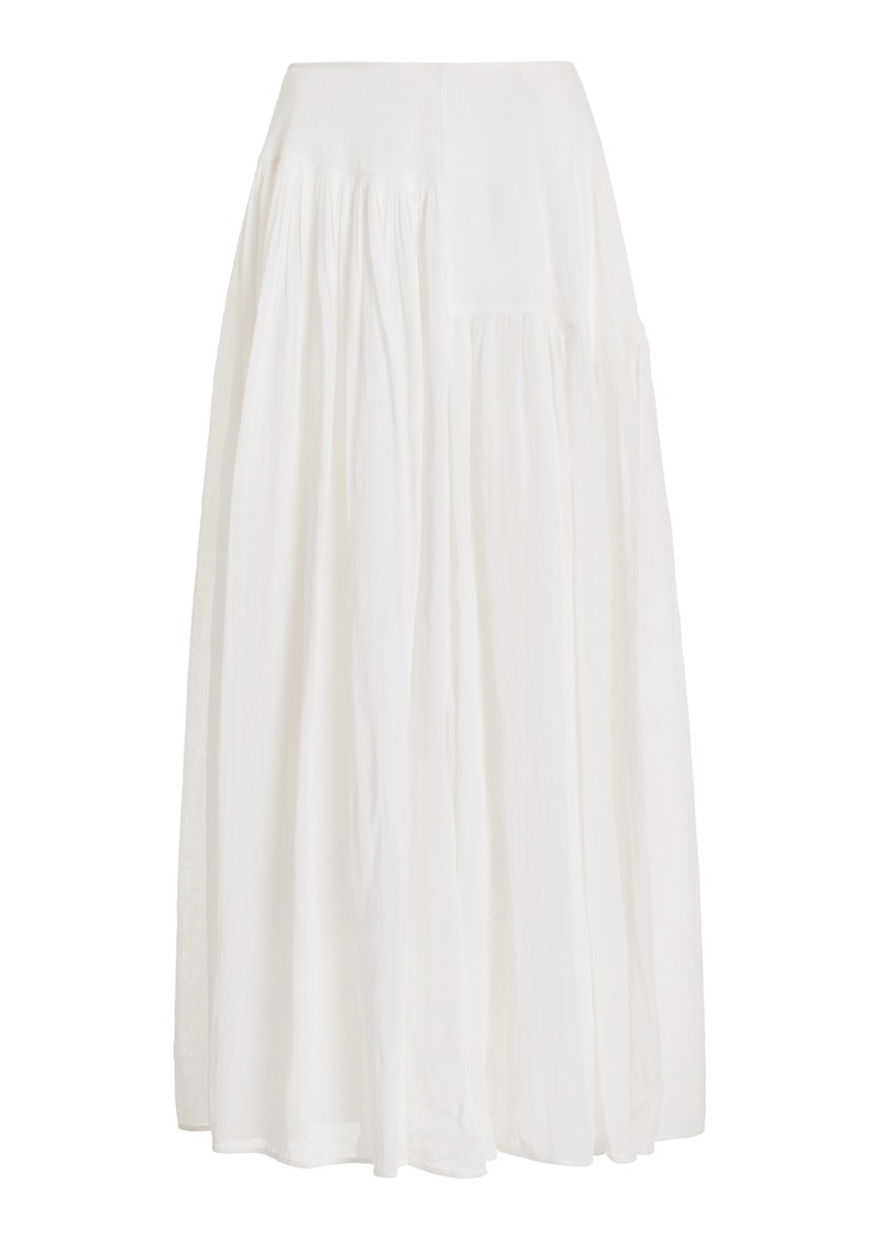 The Row - Femke Pleated Cotton-Silk Maxi Skirt - Ivory - US 6 - Moda Operandi