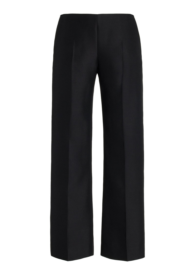 The Row - Flame Low-Waisted Wool-Silk Straight-Leg Pants - Black - US 10 - Moda Operandi