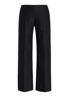 The Row - Flame Low-Waisted Wool-Silk Straight-Leg Pants - Black - US 12 - Moda Operandi