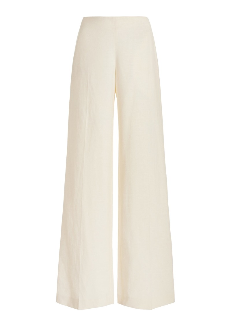 The Row - Foulard Wool-Silk-Linen Wide-Leg Pants - Neutral - US 4 - Moda Operandi