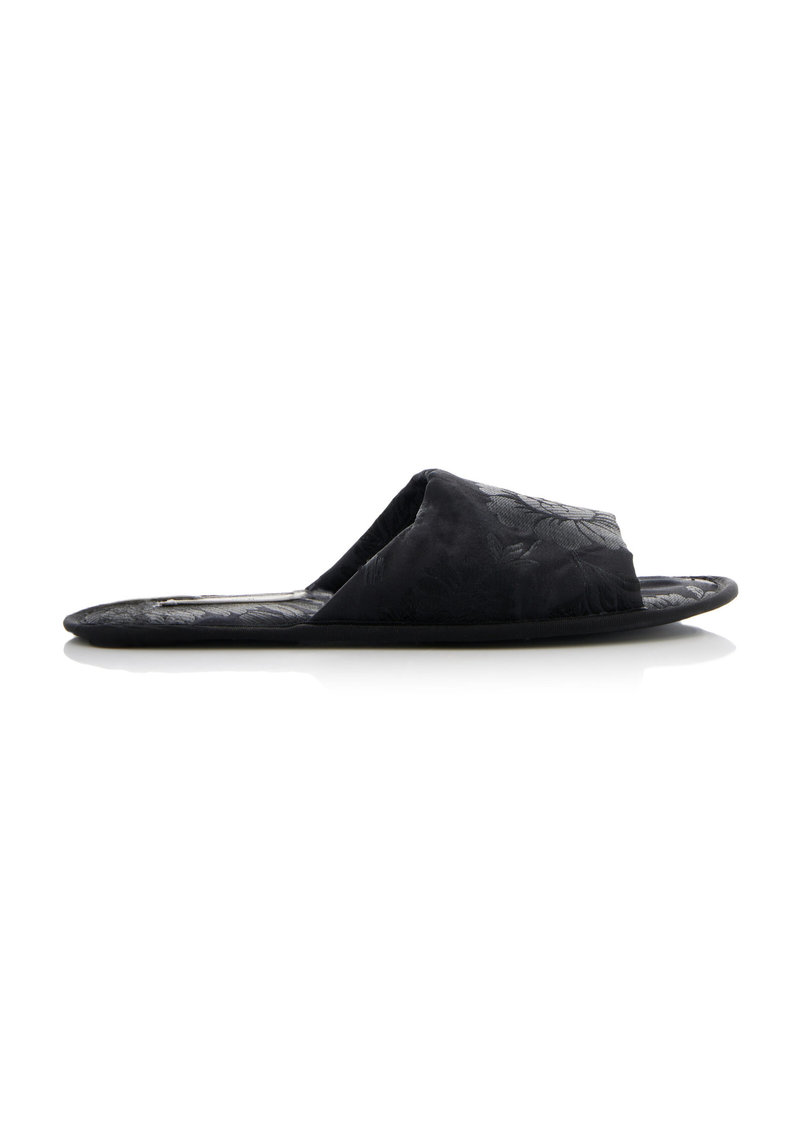 The Row - Frances Silk Jacquard Slippers - Black - IT 37 - Moda Operandi