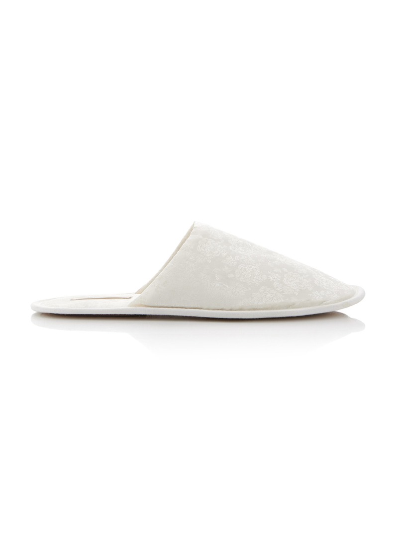 The Row - Frances Silk Jacquard Slippers - White - IT 37.5 - Moda Operandi