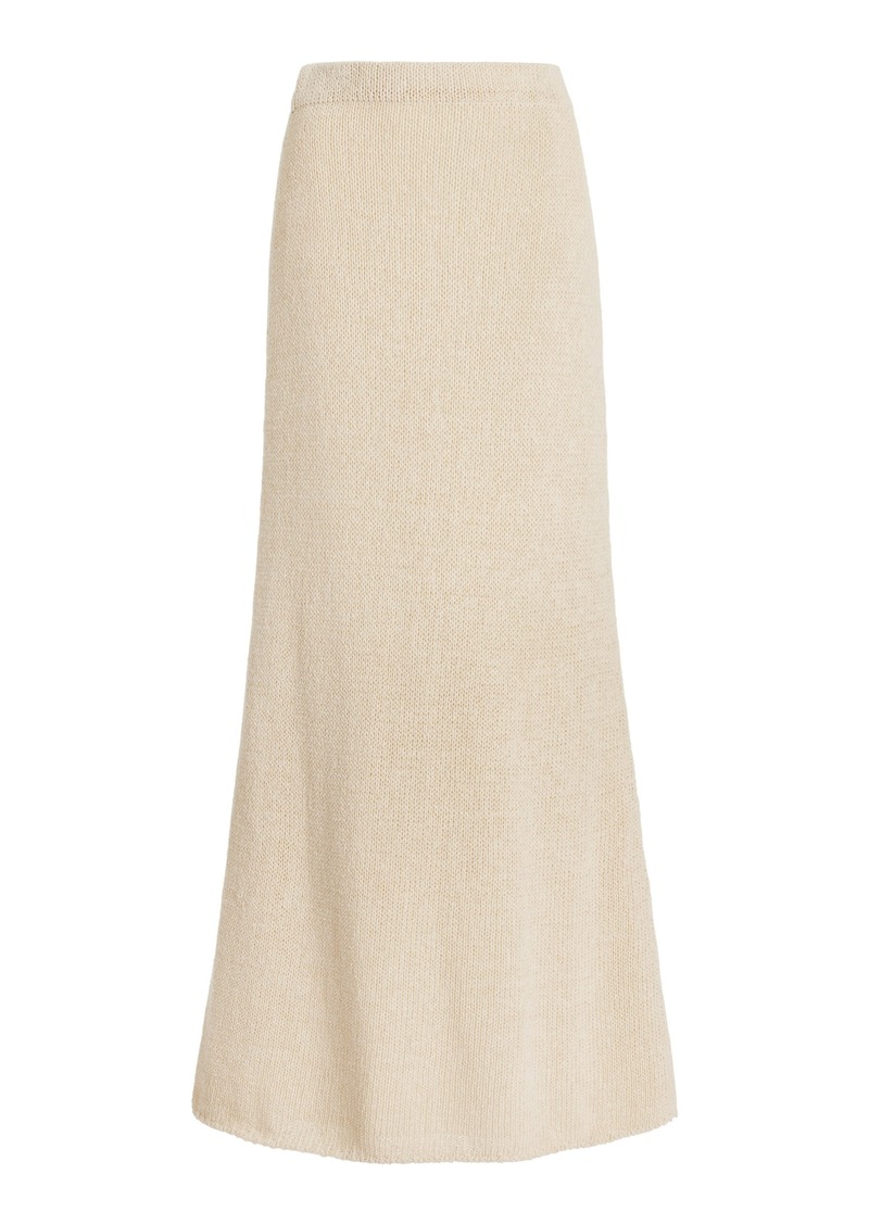 The Row - Fumaia Knit Silk Maxi Skirt - Neutral - L - Moda Operandi