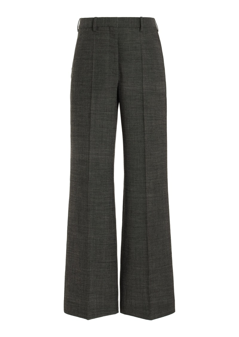The Row - Gandal Tailored Wool Flare Pants - Grey - US 6 - Moda Operandi