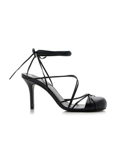 The Row - Joan Lace-Up Leather Sandals - Black - IT 41 - Moda Operandi