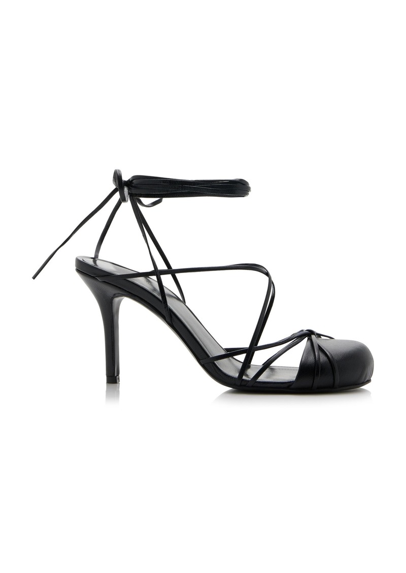 The Row - Joan Lace-Up Leather Sandals - Black - IT 39.5 - Moda Operandi