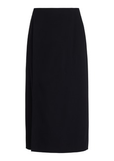 The Row - Kavi Wrapped Wool Column Midi Skirt - Black - US 4 - Moda Operandi