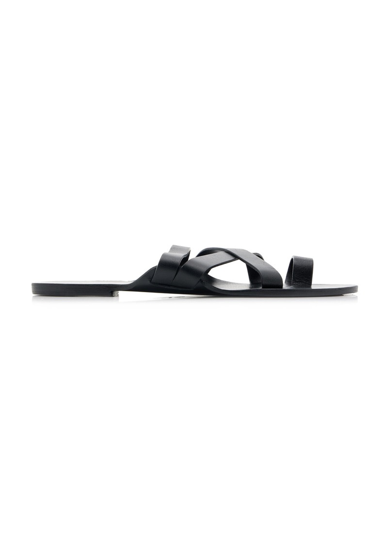 The Row - Kris Leather Sandals - Black - IT 37 - Moda Operandi