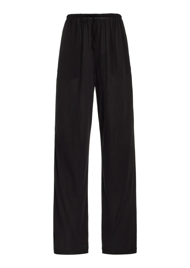 The Row - Lanuit Knit Silk Wide-Leg Pants - Grey - M - Moda Operandi