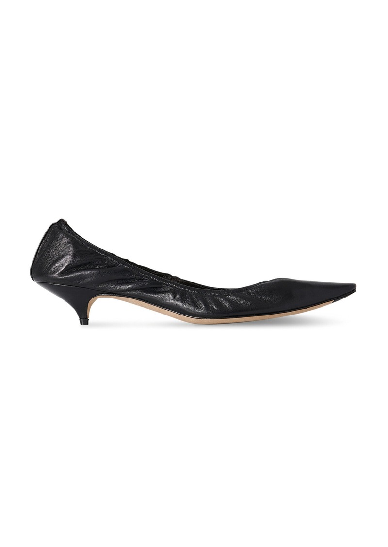 The Row - Liisa Leather Kitten Heel Pumps - Black - IT 39 - Moda Operandi