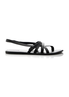 The Row - Line Leather Slingback Sandals - Black - IT 36 - Moda Operandi