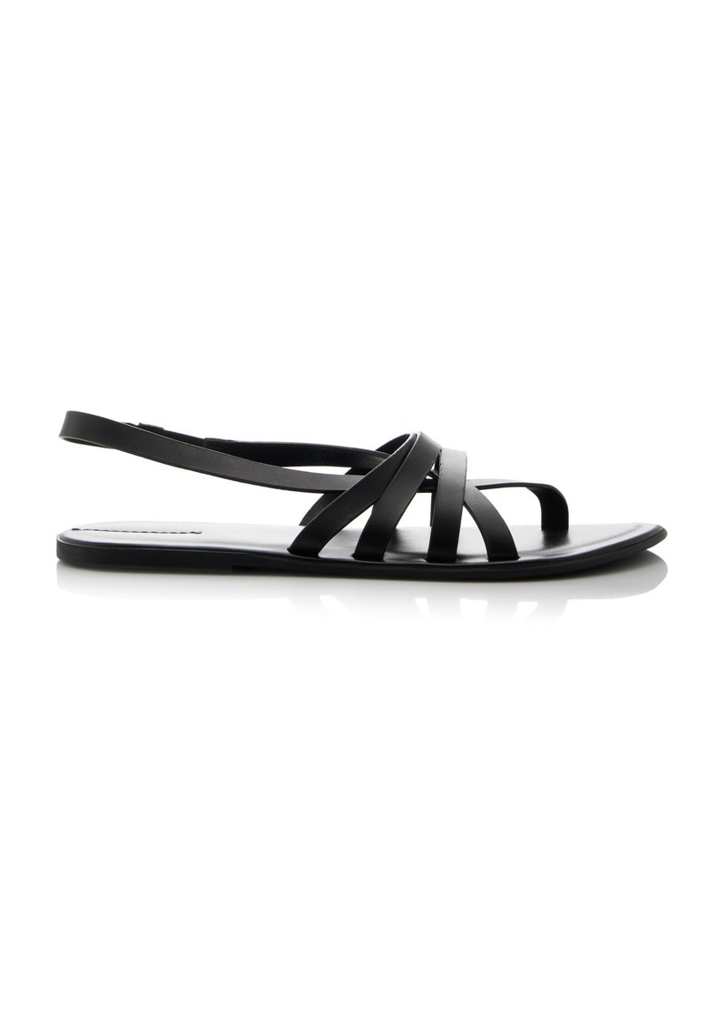 The Row - Line Leather Slingback Sandals - Black - IT 39 - Moda Operandi