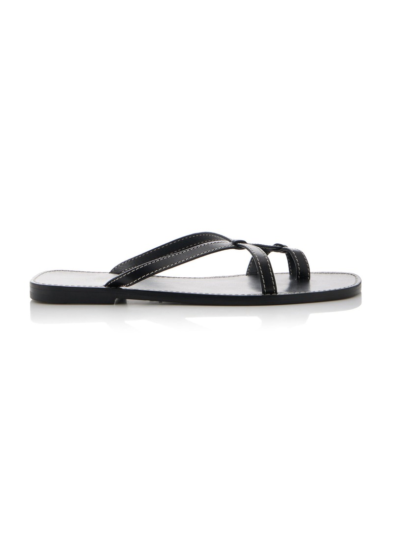 The Row - Link Leather Sandals - Black - IT 36 - Moda Operandi