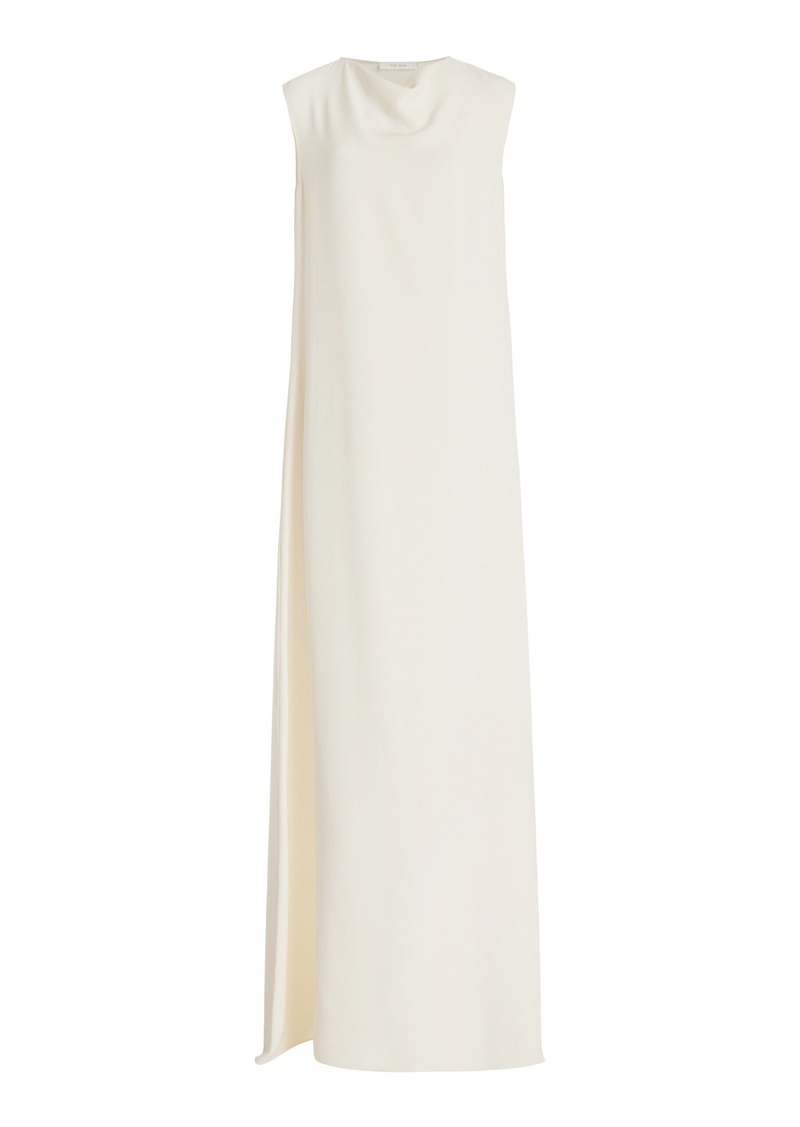 The Row - Loic Draped Silk Maxi Dress - White - L - Moda Operandi