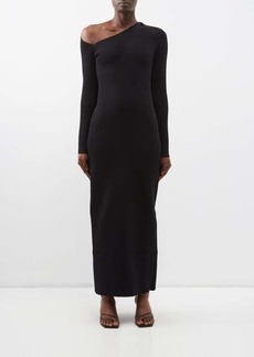The Row - Lonndrina Asymmetric Cutout Crepe Maxi Dress - Womens - Black