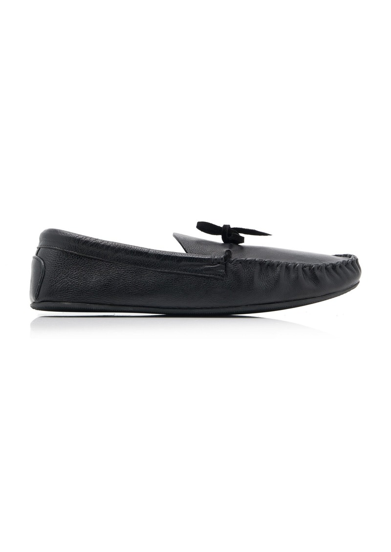 The Row - Lucca Leather Mocassins - Black - IT 37.5 - Moda Operandi