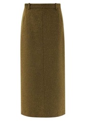 The Row - Luun Straight-cut Felted Wool Skirt - Womens - Khaki