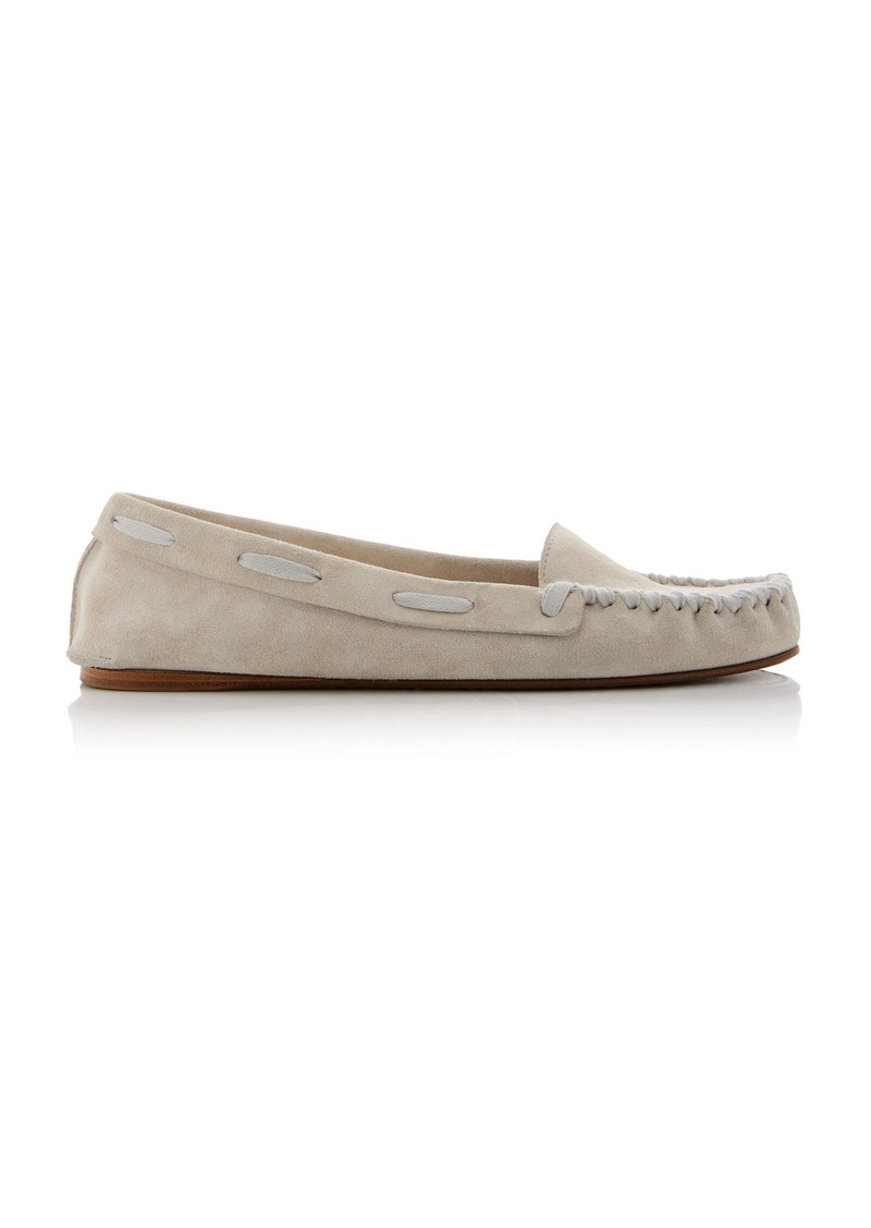 The Row - Mabel Suede Mocassins - White - IT 37 - Moda Operandi