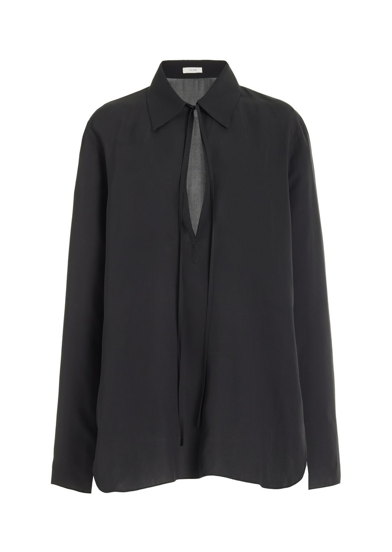 The Row - Malon Silk Shirt - Black - XL - Moda Operandi