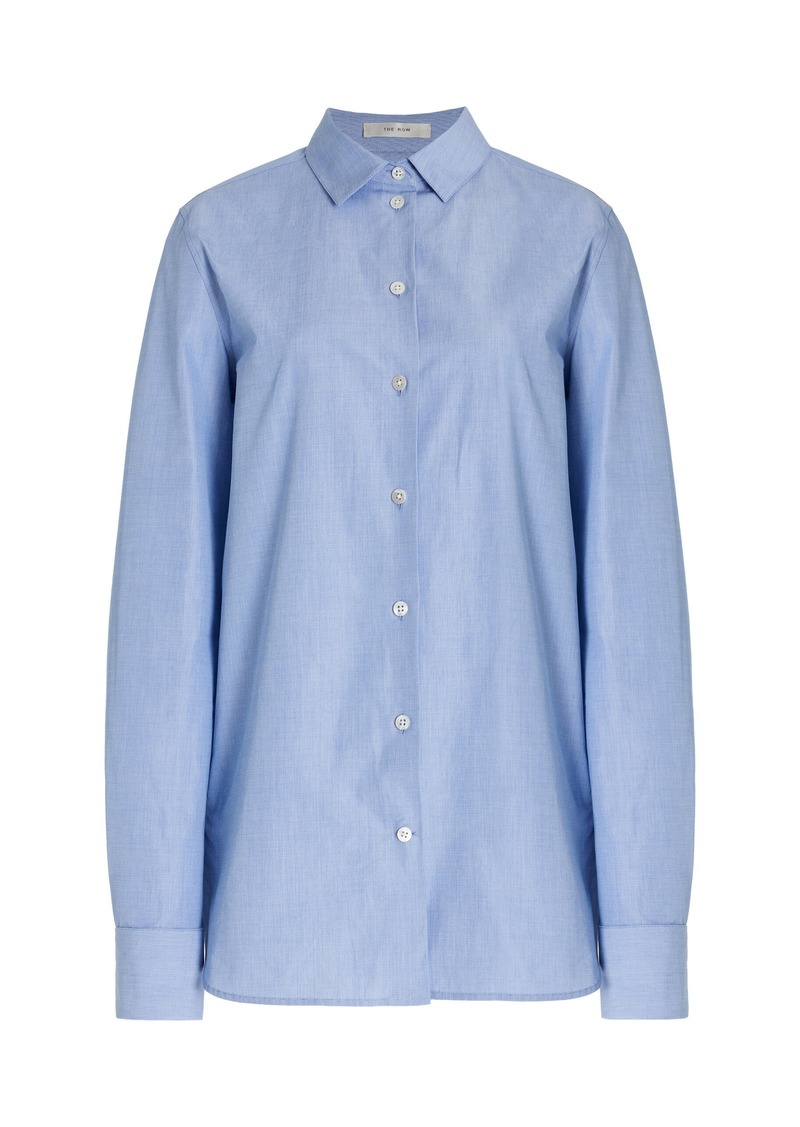 The Row - Metis Cotton Shirt - Blue - US 2 - Moda Operandi