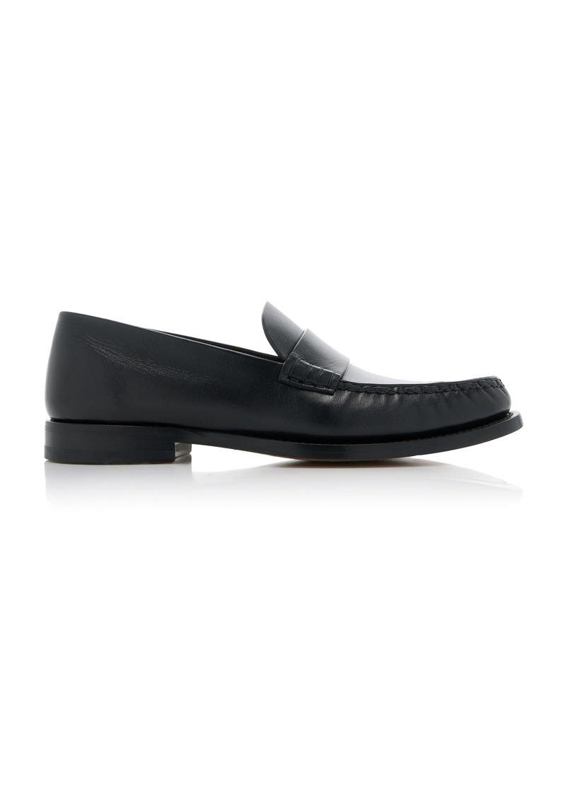 The Row - Novus Leather Mocassins - Black - IT 38.5 - Moda Operandi