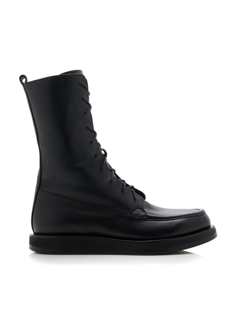 The Row - Patty Leather Combat Boots - Black - IT 37 - Moda Operandi