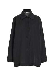 The Row - Rigel Oversized Silk-Cotton Shirt - Dark Grey - M - Moda Operandi