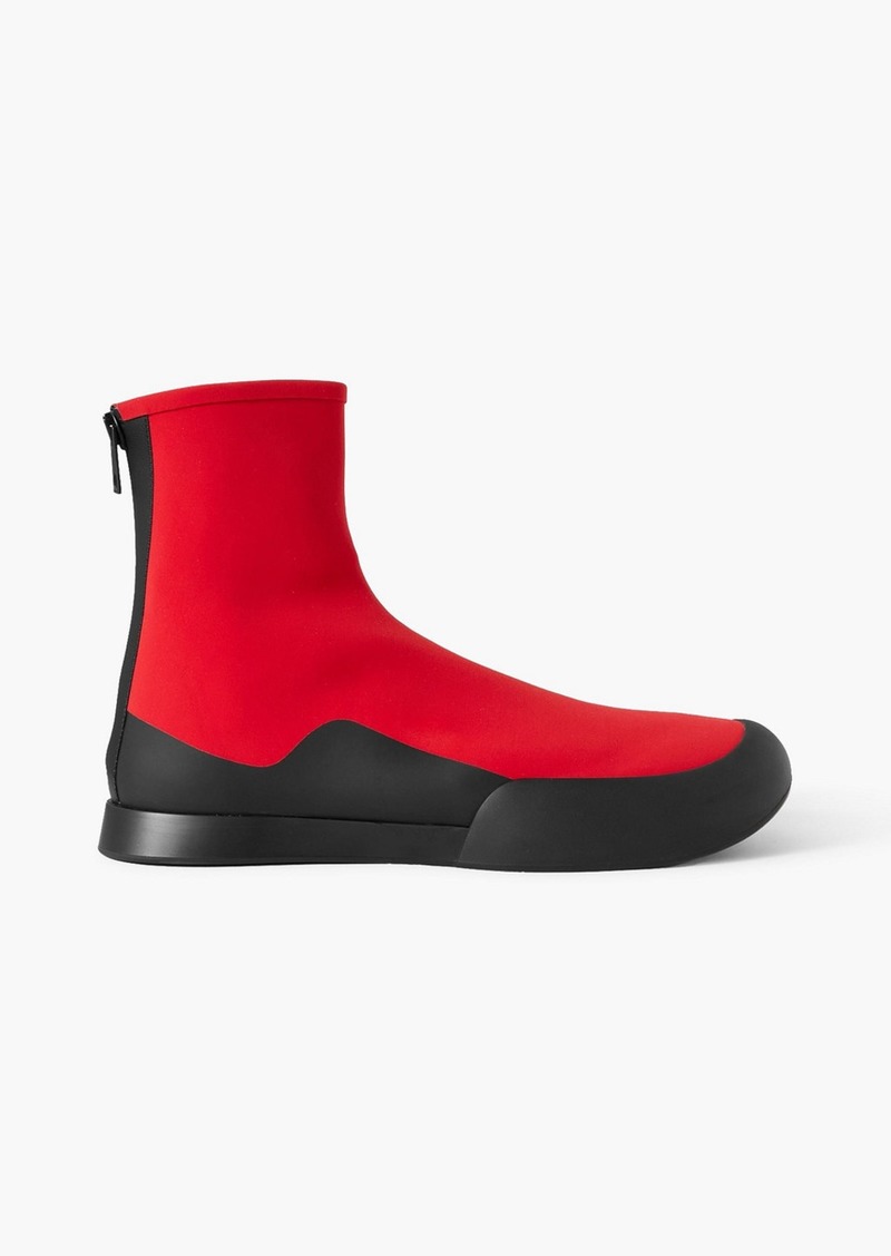 The Row - Rubber-trimmed scuba high-top sneakers - Red - EU 37