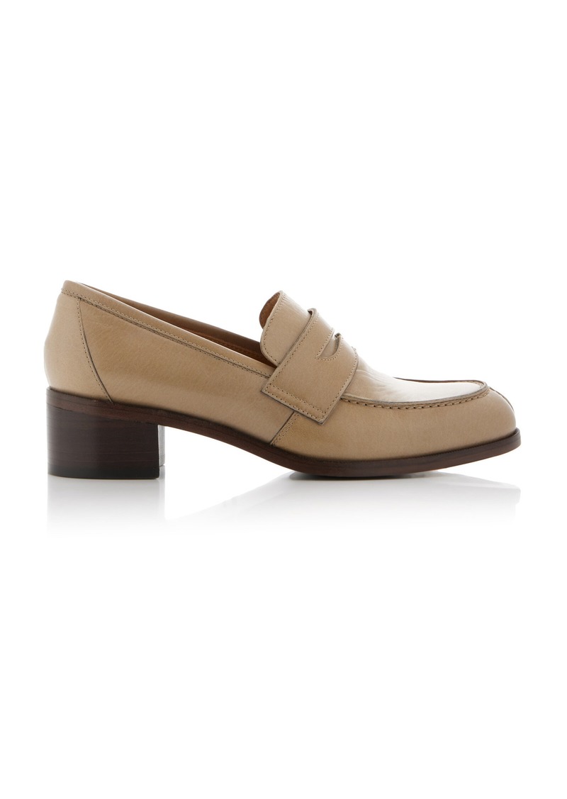 The Row - Vera Leather Loafers - Neutral - IT 37.5 - Moda Operandi