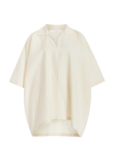 The Row - Wen Oversized Wool-Silk-Linen Top - Neutral - S - Moda Operandi