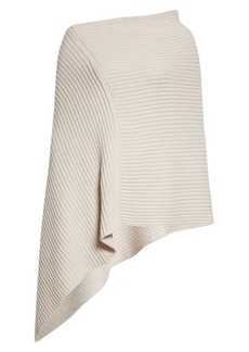 The Row Atna Rib Cashmere Asymmetric Poncho in Dove at Nordstrom