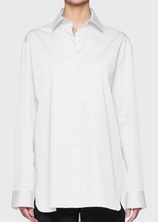 THE ROW Big Sisea Button-Front Long-Sleeve Cotton-Stretch Shirt