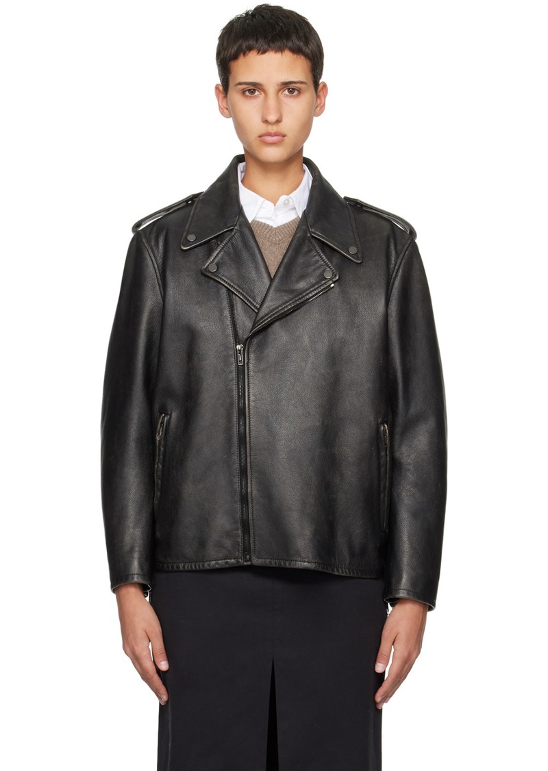 The Row Black Catilina Leather Jacket