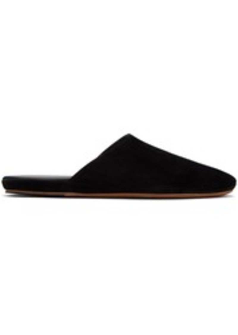 The Row Black Franco Slippers