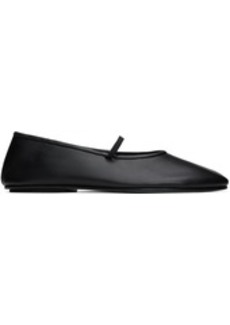 The Row Black Grained Ballet Flats