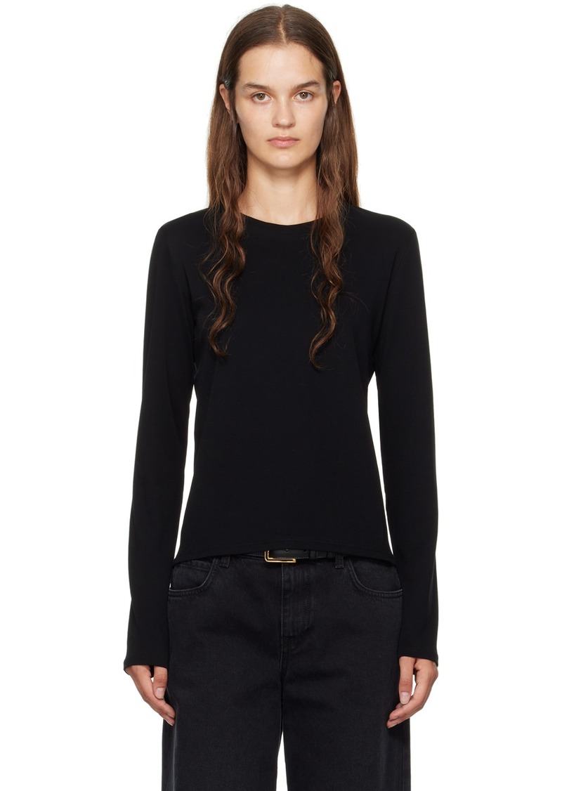 The Row Black Sherman Long Sleeve T-Shirt