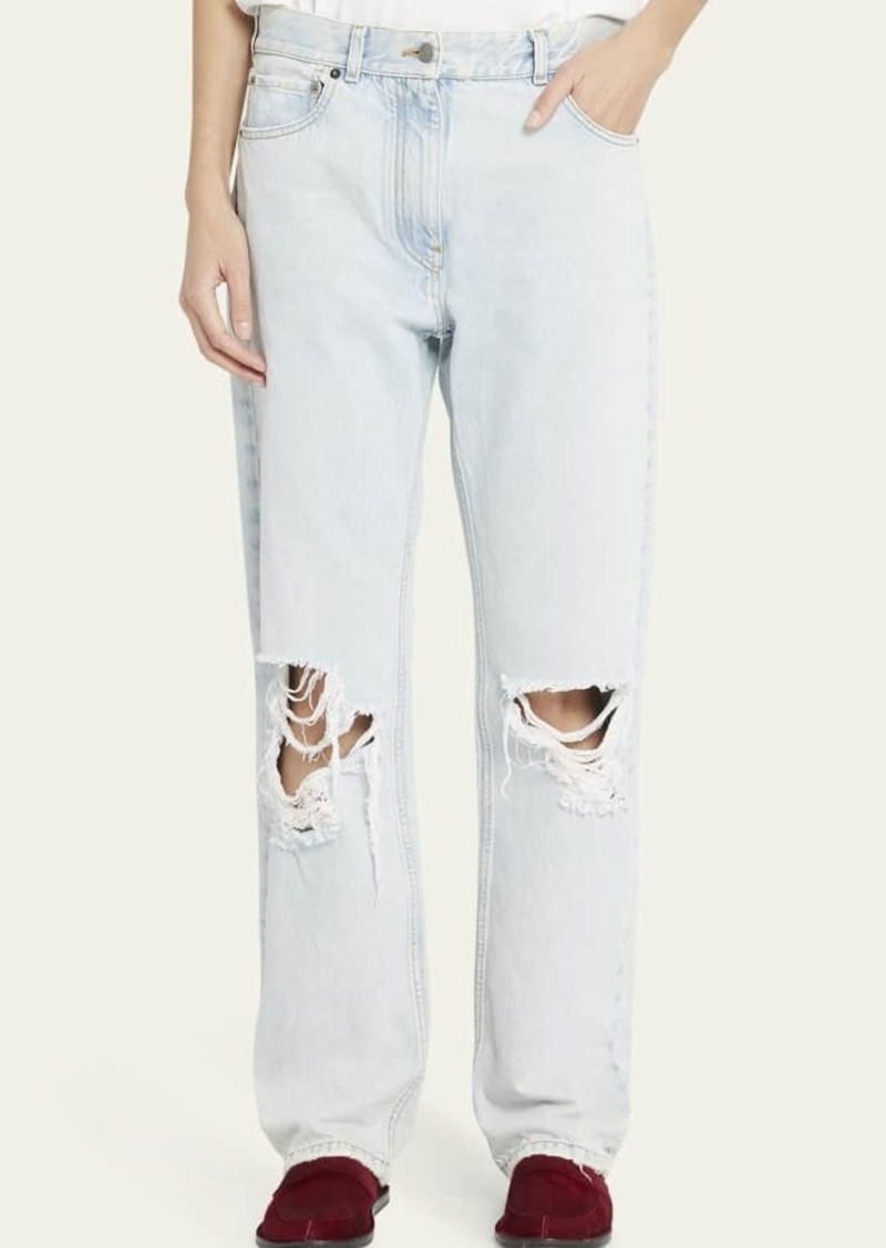 THE ROW Burty Distressed Straight-Leg Jeans