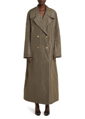 The Row Cadel Oversize Polyester & Silk Double Breasted Trench Coat