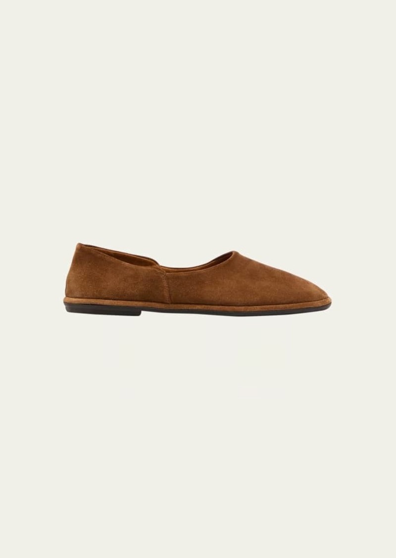 THE ROW Canal Suede Slipper Loafers