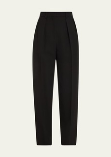 THE ROW Corby Pleated Straight-Leg Wool Pants