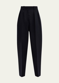THE ROW Corby Pleated Tapered Wool Pants