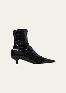 THE ROW Cyd Patent T-Strap Booties