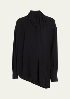 THE ROW Darnelle Silk Blouse with Neck Panel