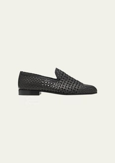 THE ROW Davis Woven Leather Ballerina Loafers