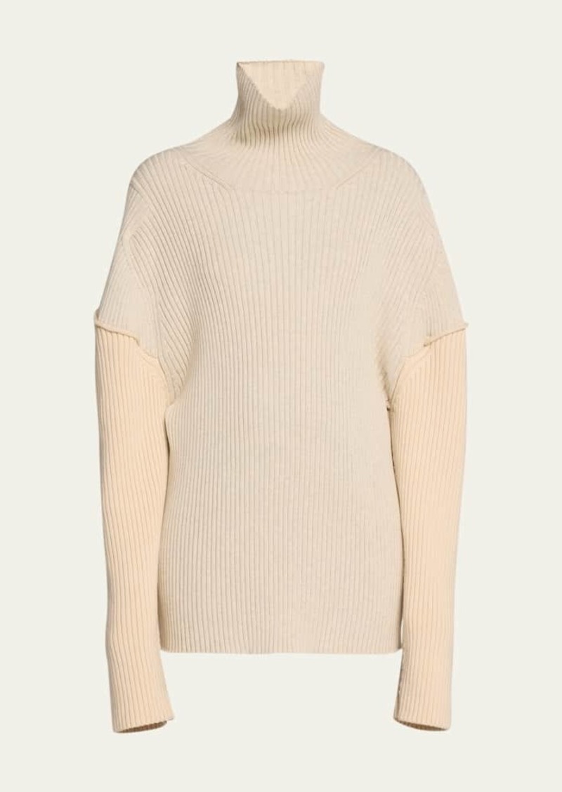 THE ROW Dua Colorblock Cashmere Sweater