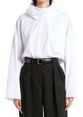 The Row Gasly Cowl Neck Long Sleeve Top in Optic White at Nordstrom