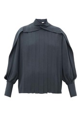 The Row Gilia pleated silk-georgette blouse