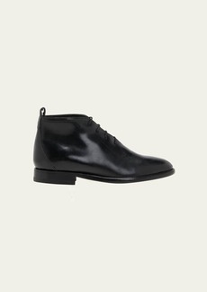 THE ROW Grant Leather Lace-Up Ankle Boots