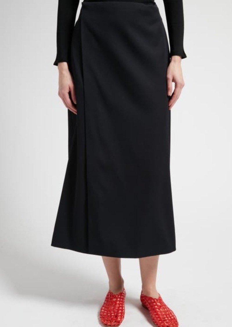The Row Kavi Wool Midi Wrap Skirt