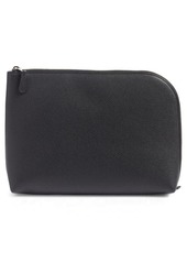 The Row Large Leather Zip Pouch in Black at Nordstrom